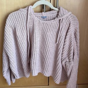 Knit hooded sweater